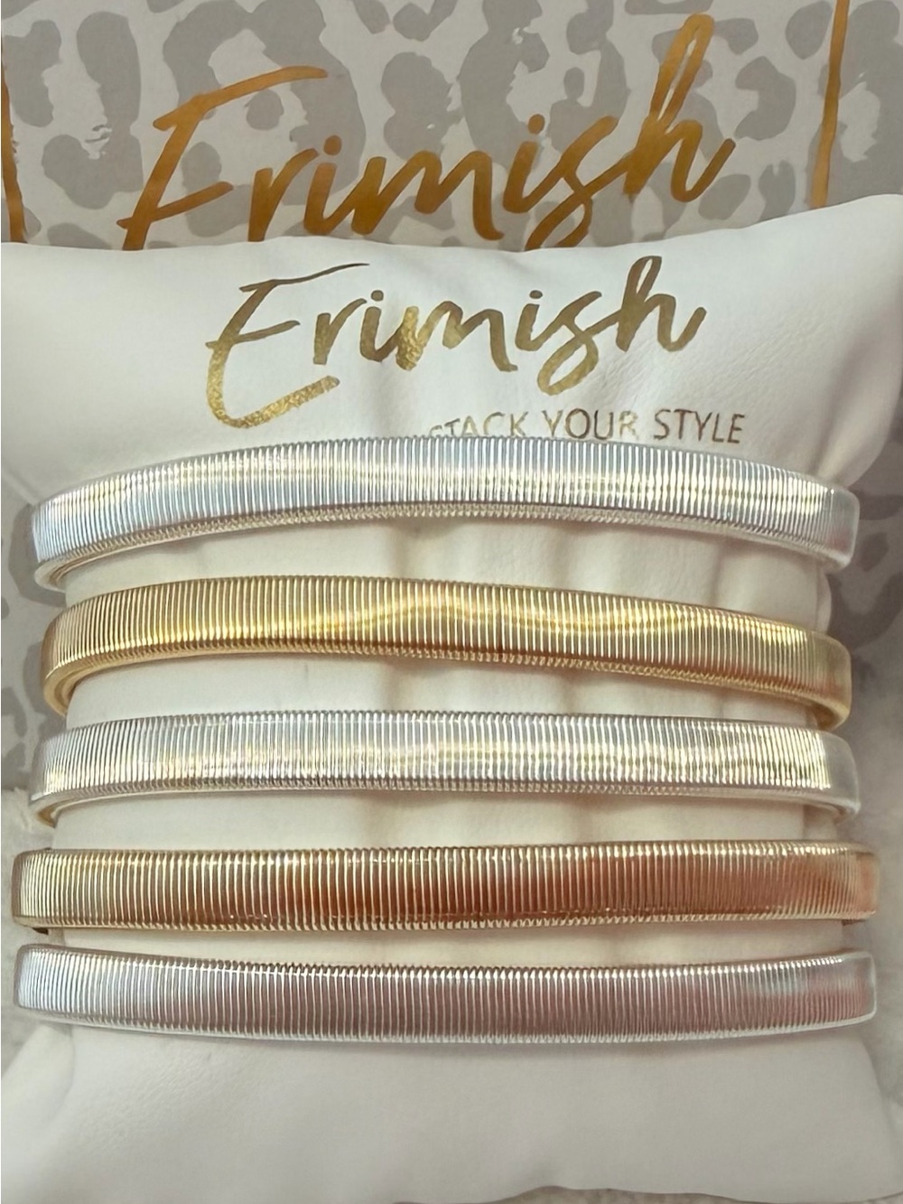 New ERIMISH Bracelets - 5 pc Stack - Silver & Gold